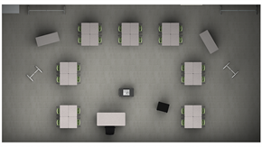 Interactive Lecture Desks - Plan View